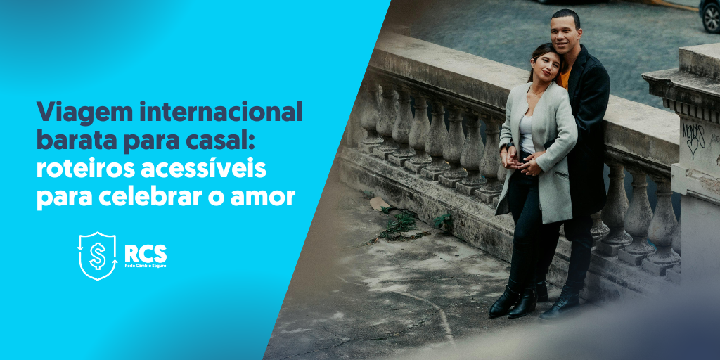 foto mostra casal apaixonado viajando